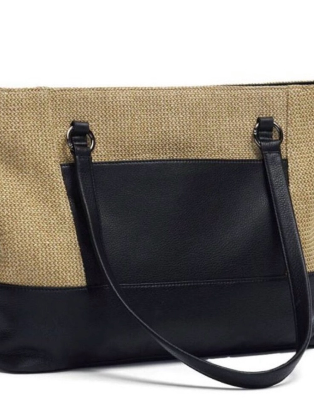 Hammitt Andersen Black and Natural Chaparral Raffia Tote - Picture 2 of 6